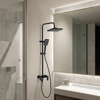 Robinet de douche en gros avec 3 sorties, ensemble mélangeur en aluminium massif et acier inoxydable pour salle de bain
