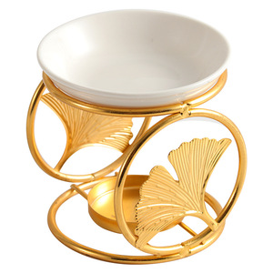 Nouvelle Lampe à Bougie Créative en Céramique Dorée Écologique <span class=keywords><strong>pour</strong></span> la Maison, Brûleur d'Encens et d'Huiles Essentielles d'Aromathérapie, Support <span class=keywords><strong>pour</strong></span> Diffuseur de Parfum de Thé - Product Image 5