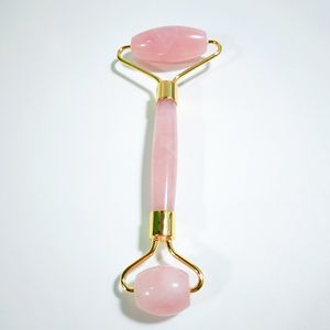 Rouleau de massage facial en quartz rose véritable naturel, anti-âge, pour le cou, amincissant, beauté, rouleau facial - Product Image 5