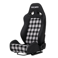 RE07 Recaro Verstellbarer Schwarzer PVC-Leder-Schalensitz mit Schwarzer Naht Carbon-Leder-Rückenlehne Rennsitz
