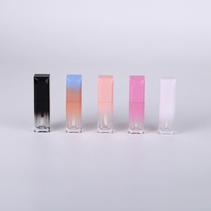 50pcs <b>Custom</b> logo Printing Square 5ml UV Gradient pink Glossy Black Cosmetic Lip Gloss Liquid <b>Lipstick</b> Lip Stain Tube Packaging - Product Image 6