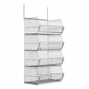 Étalage de panier incliné pliable multicouche électro-plaqué, antirouille et durable, pour supermarchés et magasins de proximité - Product Image 1
