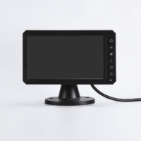 JPM-07E Monitor de 7 Pulgadas 9-36V para Camiones, Caravanas, Autobuses y Autocaravanas, Cámara de Visión Trasera Dual para Estacionamiento