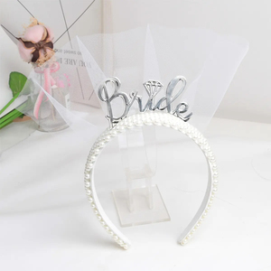 Đám Cưới Cô Dâu Đảng Mạng Che Mặt Với Ngọc Trai Vương Miện Headband Đám Cưới Vương Miện Mạng Che Mặt Cho Đảng Photoshop Đạo Cụ Headpieces Trang Trí Nội Thất - Product Image 5