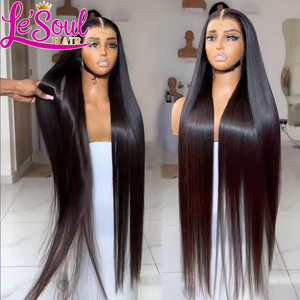 Perruques en cheveux humains bruts cambodgiens alignés sur les cuticules, perruques vietnamiennes originales, perruques frontales en dentelle 13x6 densité 200%, perruques indiennes brutes sans colle - Product Image 2