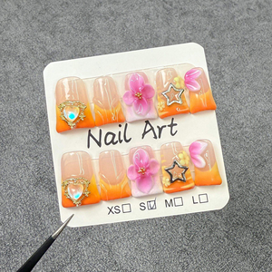 226-230 Colores, <span class=keywords><strong>Uñas</strong></span> Postizas Acrílicas Hechas a Mano, Cobertura Completa, <span class=keywords><strong>Cortas</strong></span>, 10 Piezas, Pegamento para <span class=keywords><strong>Uñas</strong></span>, Puntas de <span class=keywords><strong>Uñas</strong></span> Prediseñadas, Únicas - Product Image 6
