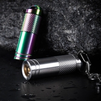 Titane mini lumière LED Type C rechargeable porte-clés lampe de poche mini titan doigt lumière super lumineux porte-clés torche lampes de poche