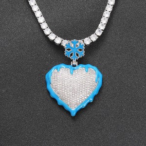 Nuovissimo Ciondolo a Cuore Tridimensionale con Zirconia, Stile Hip-Hop dal Design Creativo - Product Image 4