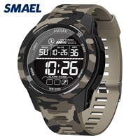 Jam Tangan Digital LCD Pria SMAEL 8105MC Motif Kamuflase, Stopwatch, Alarm, Tahan Air 50 Bar, Tali Silikon Sporty Kasual