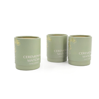 Boîte cylindrique en papier matcha de 30 g, emballage en tube de papier de qualité alimentaire, écologique, taille et design personnalisés, équipée d'un couvercle en métal