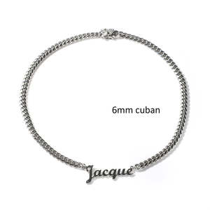 <span class=keywords><strong>Collana</strong></span> Unisex con Catena Cubana in Acciaio Inossidabile Placcato <span class=keywords><strong>Oro</strong></span> 18K, Targhetta Personalizzabile con Nome, Stile Trendy e Design Semplice 14mm - Product Image 5