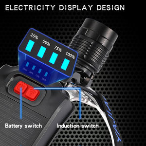 Lampe frontale portable à 3 modes LED rechargeable par le fournisseur d'usine, charge <span class=keywords><strong>solaire</strong></span>, capteur USB, <span class=keywords><strong>bandeau</strong></span> étanche, batterie lithium-ion - Product Image 5