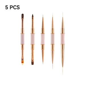 Ensemble de pinceaux à double tête rose pour la peinture au gel UV, le dessin et les kits de manucure professionnels - Product Image 6