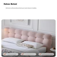 Lit King Size Moderne Italien de Luxe, Durable, Confortable, Modulaire, avec Cadre en Bois Clair et Revêtement en Tissu Rose, Garantie 1 An