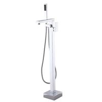 Robinet de baignoire sur pied H59 en laiton, mitigeur de baignoire autoportant avec douchette, style moderne de luxe léger pour villa, à poignée unique en céramique