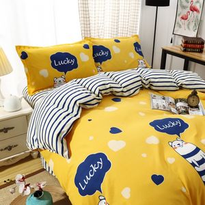 Ensemble de literie en coton lavé 4 pièces, doux <span class=keywords><strong>et</strong></span> agréable pour la peau, housse de couette imprimée, logo personnalisé pour la maison, l'hôtel, toutes saisons - Product Image 3