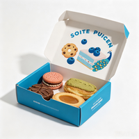 Boîtes à biscuits en papier recyclables de qualité alimentaire avec motif personnalisé, emballage cadeau pour macarons et desserts de boulangerie, boîte cadeau pour envoi postal