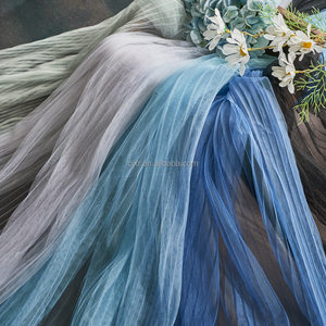 Vendita calda <span class=keywords><strong>Crepe</strong></span> Design 100% poliestere pieghettato morbido Tulle tessuto esagonale moda vestito gonna tessuto - Product Image 3
