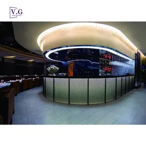 Gary cor artificial mármore pedra bancada tamanho personalizado led luz café bar balcão design