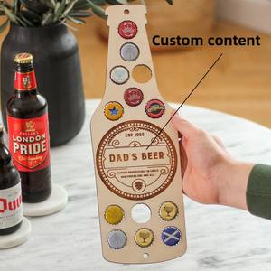 Motif personnalisé personnalisation POD fête des pères collection de bouchons de bière décoration bricolage étiquette suspendue creuse en bois - Product Image 1