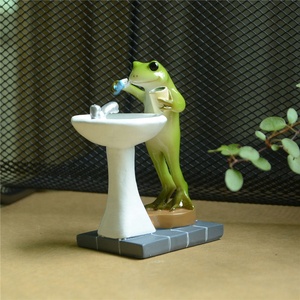 Z13345A Nhựa Thủ Công Mới Đánh Răng Ếch Tượng Nhỏ Để Trang Trí Nhà Cửa, Đồ Trang Trí Độc Đáo Để Bàn Làm Quà Tặng - Product Image 3