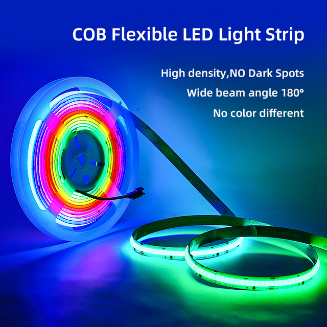Magic RGB COB LED Strip Light 12V/24V IP20 576 LEDs/m Flexible Tira Pixel Digital for 5M Led Light Strip