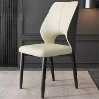 Chaise de salle à manger moderne en cuir PU, pieds en métal – Design ergonomique, imperméable et écologique pour écoles, maisons, bars et salles à manger