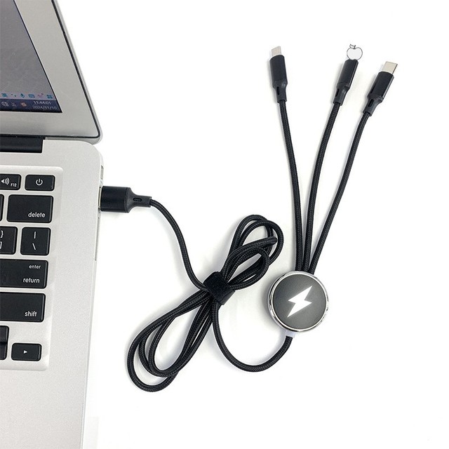 Wholesale Price Promotional LED Luminous Custom Logo 1.2m 3in1  Fast Charging USB Cables for Phone