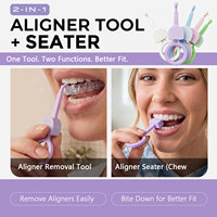Outil de retrait orthodontique personnalisé 2-en-1 pour aligneurs dentaires : crochet de retrait et Chewie