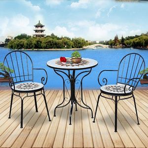Muebles <span class=keywords><strong>de</strong></span> Exterior para Balcón, Estilo Europeo, <span class=keywords><strong>Mesa</strong></span> <span class=keywords><strong>y</strong></span> Sillas <span class=keywords><strong>de</strong></span> Hierro Forjado con <span class=keywords><strong>Mosaico</strong></span>, Juego <span class=keywords><strong>de</strong></span> <span class=keywords><strong>Mesa</strong></span> <span class=keywords><strong>y</strong></span> Sillas <span class=keywords><strong>de</strong></span> Café <span class=keywords><strong>de</strong></span> Tres Piezas - Product Image 4