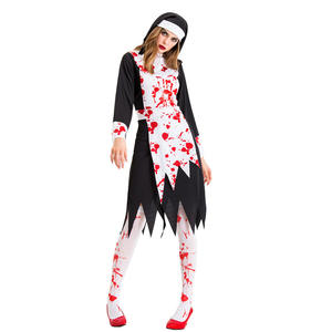 Disfraz de Película de Horror, Vampiro, Zombie, <span class=keywords><strong>Monja</strong></span>, TV, Material de Spandex, Traje de Cosplay de Halloween, Gótico, de Horror, a <span class=keywords><strong>la</strong></span> Moda - Product Image 3