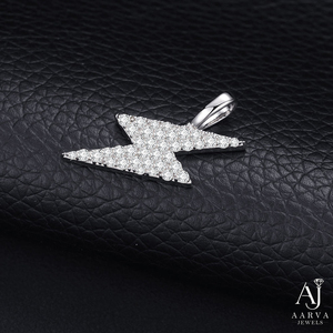 Pendentif Éclair en Argent Sterling 925 et Moissanite, Collier Micro-Serti pour Femme - Product Image 4