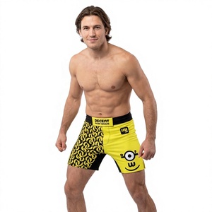 Shorts MMA respirants en Spandex/Polyester de qualité supérieure, cordon de serrage élastique, impression par sublimation de logo personnalisé, unisexe adulte, taille basse - Product Image 1