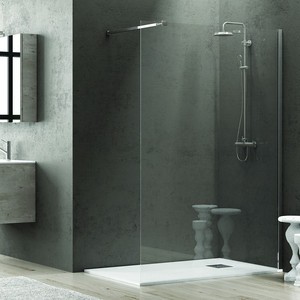 Kamalu KW1000 Mur de douche moderne à l'italienne de 120cm en verre trempé de 8mm d'épaisseur en aluminium ABS rectangulaire pour la maison, l'hôtel et la salle de bain. - Product Image 1