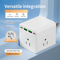 Nuevo Cargador Rápido PD de 10W 20W con 2 Puertos USB-A y 1 Puerto Tipo-C, Enchufe de Pared 3A para Reino Unido, Estados Unidos e India