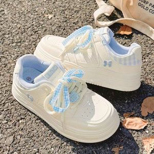 Zapatillas Casuales de Estilo Coreano para Mujer, Modelo 2026, de Cuero, Blancas, de Caña Baja, con Suela Gruesa y Elevada, para Estudiantes, Calzado Diario - Product Image 4