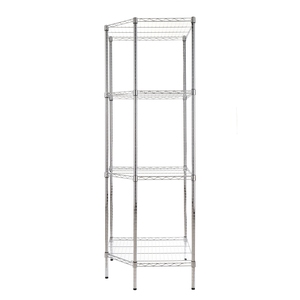 Étagère d'angle pentagonale à 4 niveaux en fil métallique robuste, réglable, avec roulettes et pieds de nivellement, noire, pour cuisine - Product Image 2