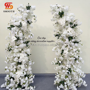 SMOOTH Wedding Events Party Decorative White Horn Flower Arch With Metal <b>Stand</b> - Product Image 5