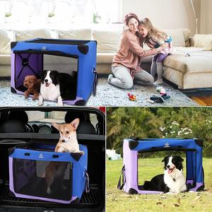 Ownpets Chó Di Động Thùng Du Lịch Có Thể Gập Lại Chó Mềm Thùng Chó 3 Cửa Cho Trong Nhà Và Ngoài Trời (Màu Xanh Và Tím) - Product Image 4