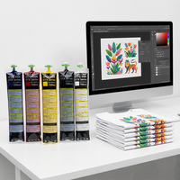 Pochette d'encre d'impression DTG 700 ml blanche CMYK pour textile, compatible avec les imprimantes DTG Brother GTX-422, GTX-423, GTX-424 – Approvisionnement direct usine