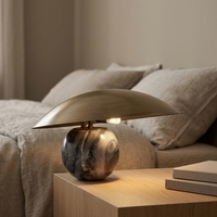 Lampe de table scandinave moderne en marbre avec abat-jour en forme de dôme, lumière LED pour chevet, bureau, chambre à coucher, salon