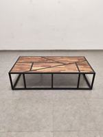 Table basse en bois massif en noyer noir avec pieds en bois, ensemble de meubles contemporains pour la salle à manger et le bar, salon