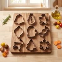 Ensemble de moules à biscuits en acier inoxydable multi-formes sur le thème de Noël, accessoire de pâtisserie DIY pour la maison, pour la préparation de desserts de fête