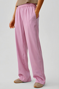 <span class=keywords><strong>Pantaloni</strong></span> da donna a vita alta, ad asciugatura rapida, traspiranti, versatili, a tinta unita, casual, larghi, con elastico in vita - Product Image 3