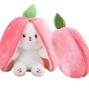 Multi-form Strawberry Plush Toy - Custom Safety Materials Soft Fruits Plush Pillow Hugging Pillow Customized