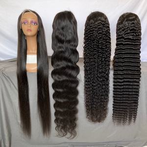 Pelucas Frontales de 40 Pulgadas, Pelucas Largas Especiales para el BLACK FRIDAY, Pelucas Largas de Cabello Virgen Brasileño Liso con Ondas de Agua, Venta al por Mayor - Product Image 1