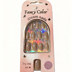 Ongles pressés, faux ongles de luxe en forme de cercueil, art des ongles en acrylique, ongles français artificiels, faux ongles, prix de gros - Product Image 4