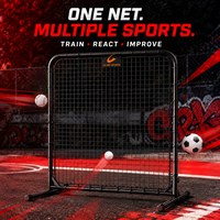 Filet de rebond pliable multi-sports avec structure en acier stable pour le football, le baseball, le golf et l'entraînement en extérieur