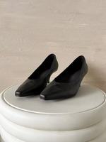 Pumps pour femmes à bout carré, talon fin, à enfiler
