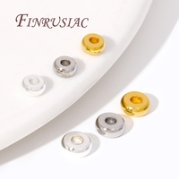 Perles d'espacement plates plaquées or 18 carats 4/5MM séparateurs métalliques lisses fournitures pour bijoux à bricoler soi-même bracelets/raccords de collier